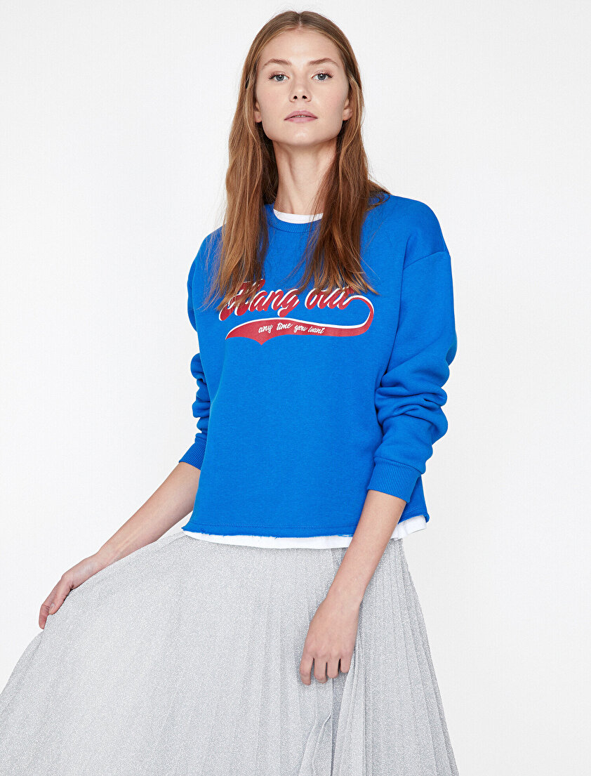 Yazılı Baskılı Sweatshirt