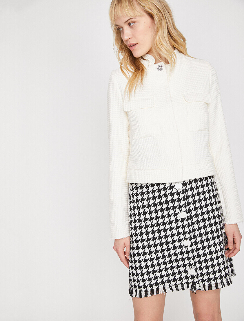 Düğme Detaylı Mont