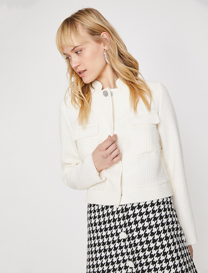 Düğme Detaylı Mont