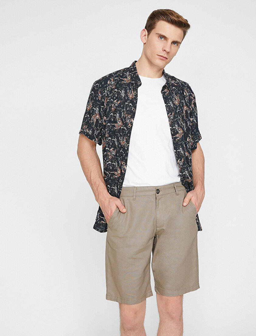 Cep Detaylı Slim Fit Şort