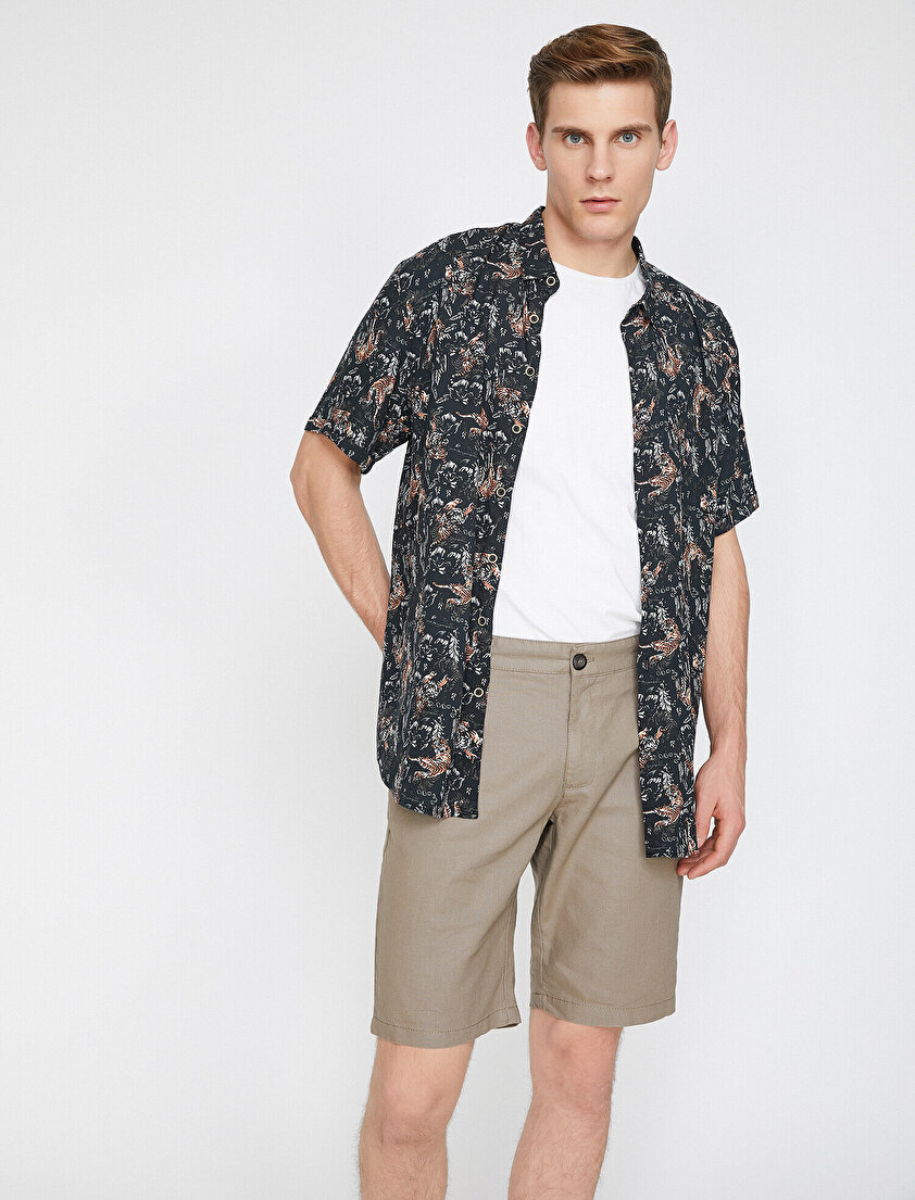 Cep Detaylı Slim Fit Şort