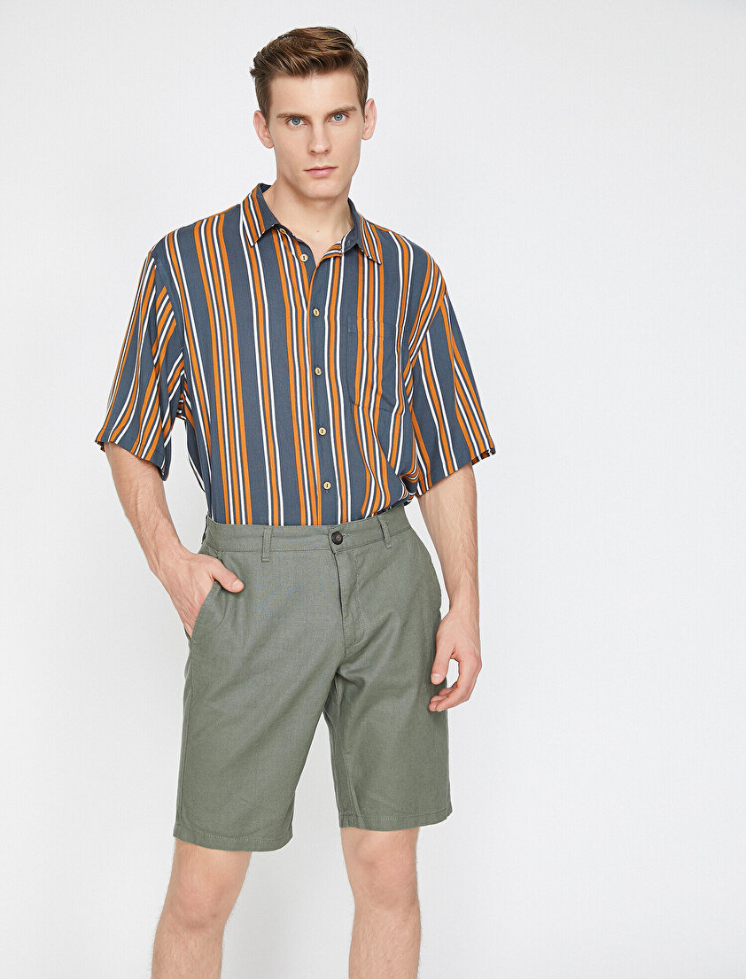 Cep Detaylı Slim Fit Şort