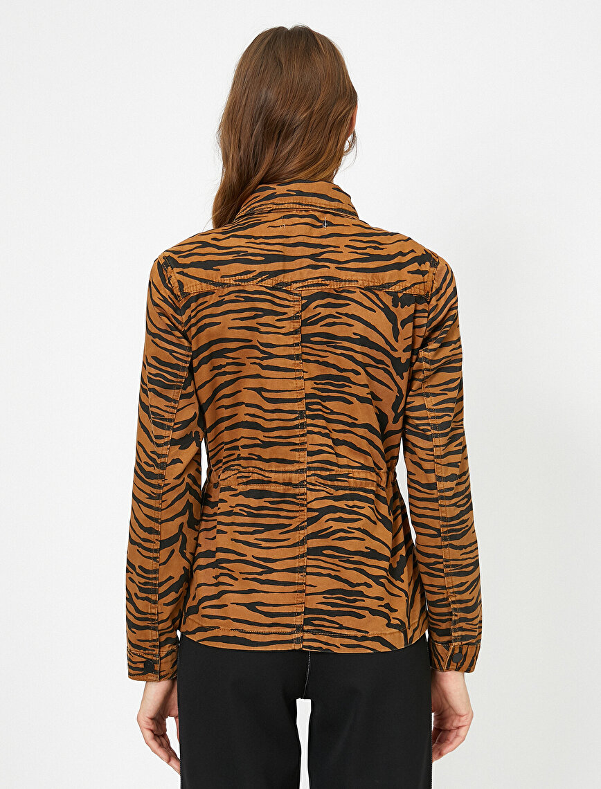 Zebra Patterned Jean Jacket