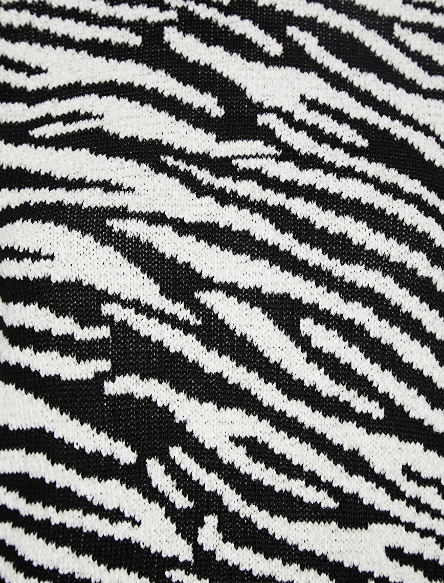 Zebra Desenli Triko Kazak