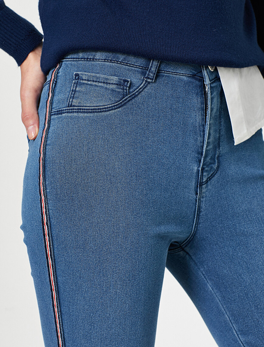 Legging Jean -Yüksek Bel Dar Kesim Dar Paça Pantolon