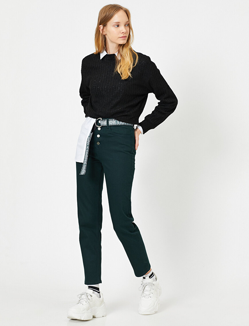 Button Detailed Trousers