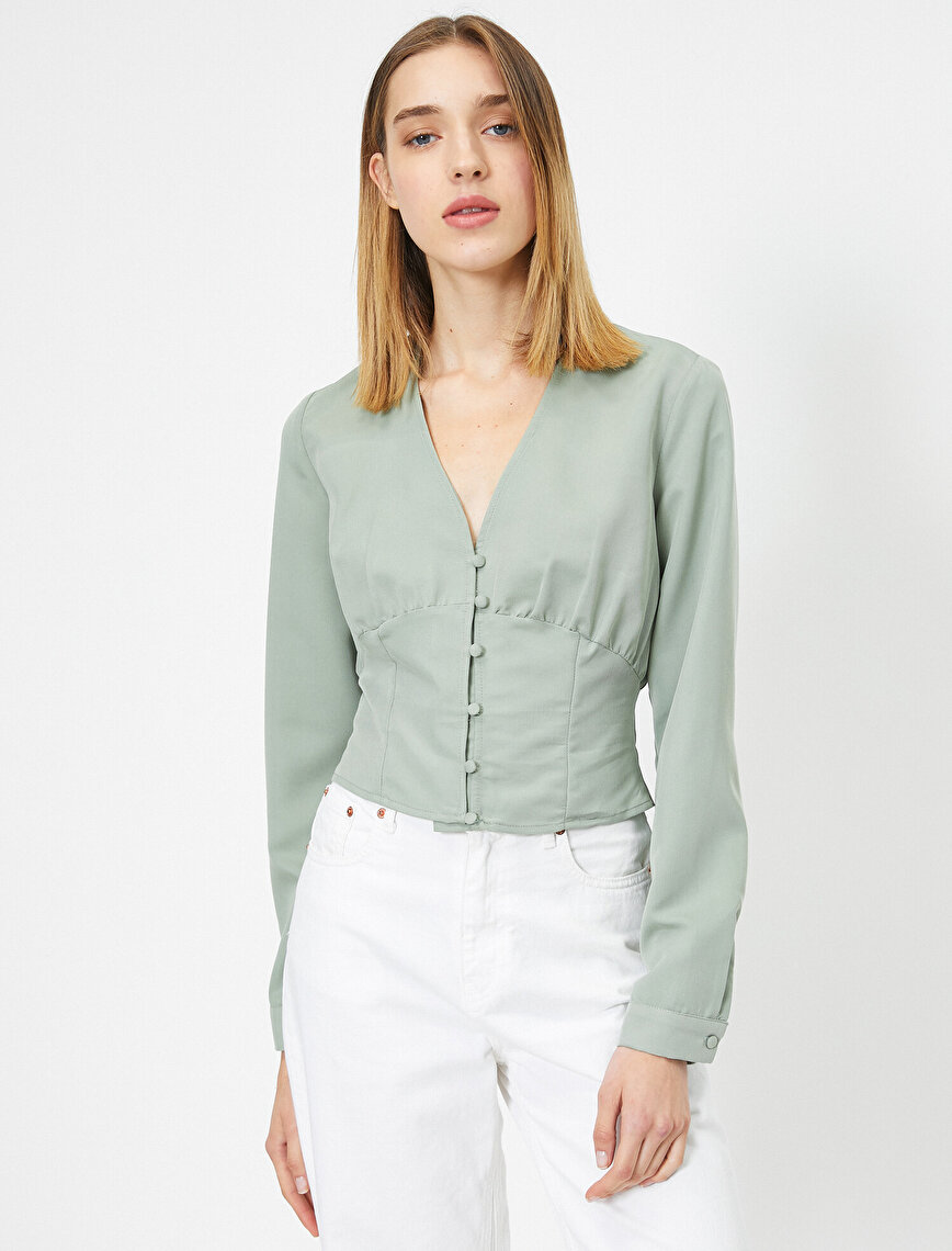 Button Detailed Blouse