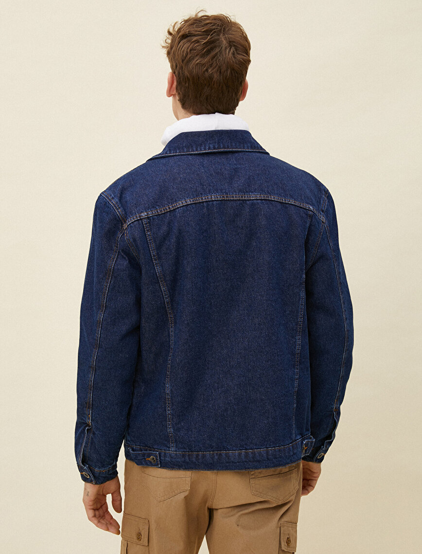 Cep Detaylı Jean Ceket