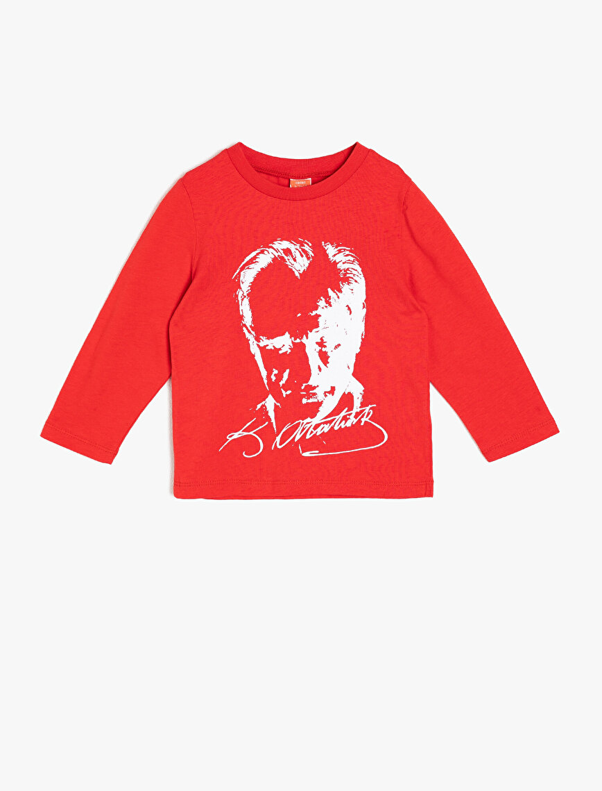 Kırmızı Kız Çocuk Atatürk Baskılı TShirt 0KMG17765AK420 Kırmızı Kız Çocuk Atatürk Baskılı TShirt 0KMG17765AK420