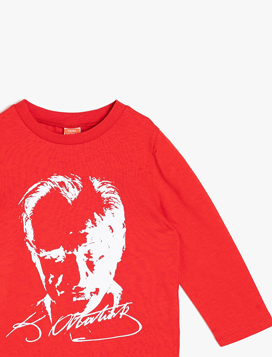 Kırmızı Kız Çocuk Atatürk Baskılı TShirt 0KMG17765AK420 Kırmızı Kız Çocuk Atatürk Baskılı TShirt 0KMG17765AK420
