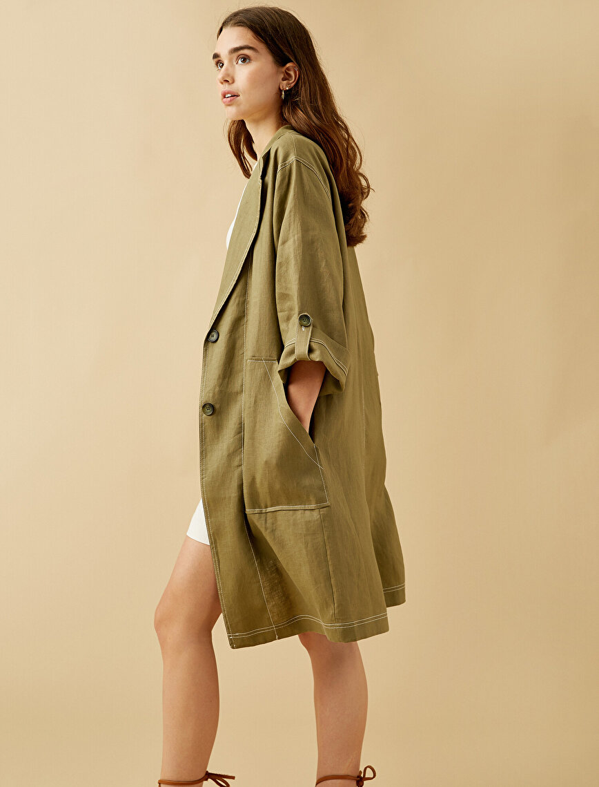 Button Detailed Trenchcoat
