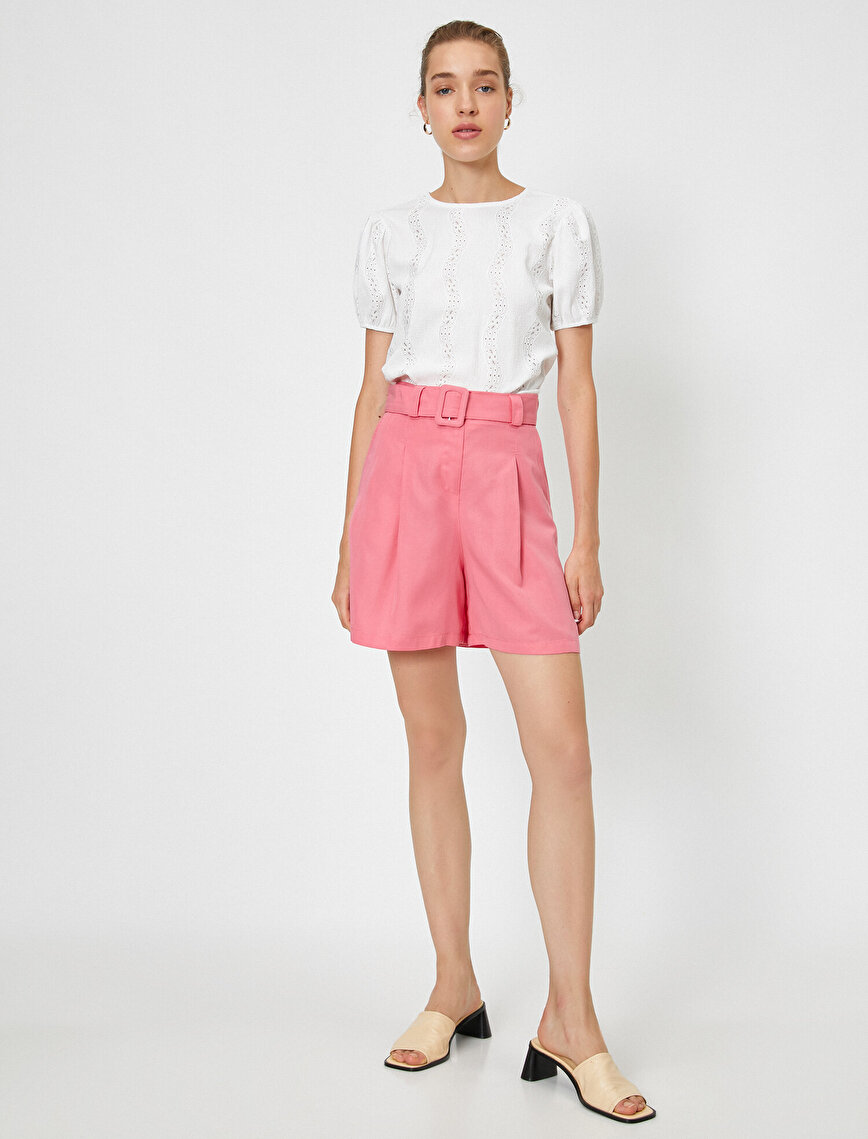 Belted Woven Shorts