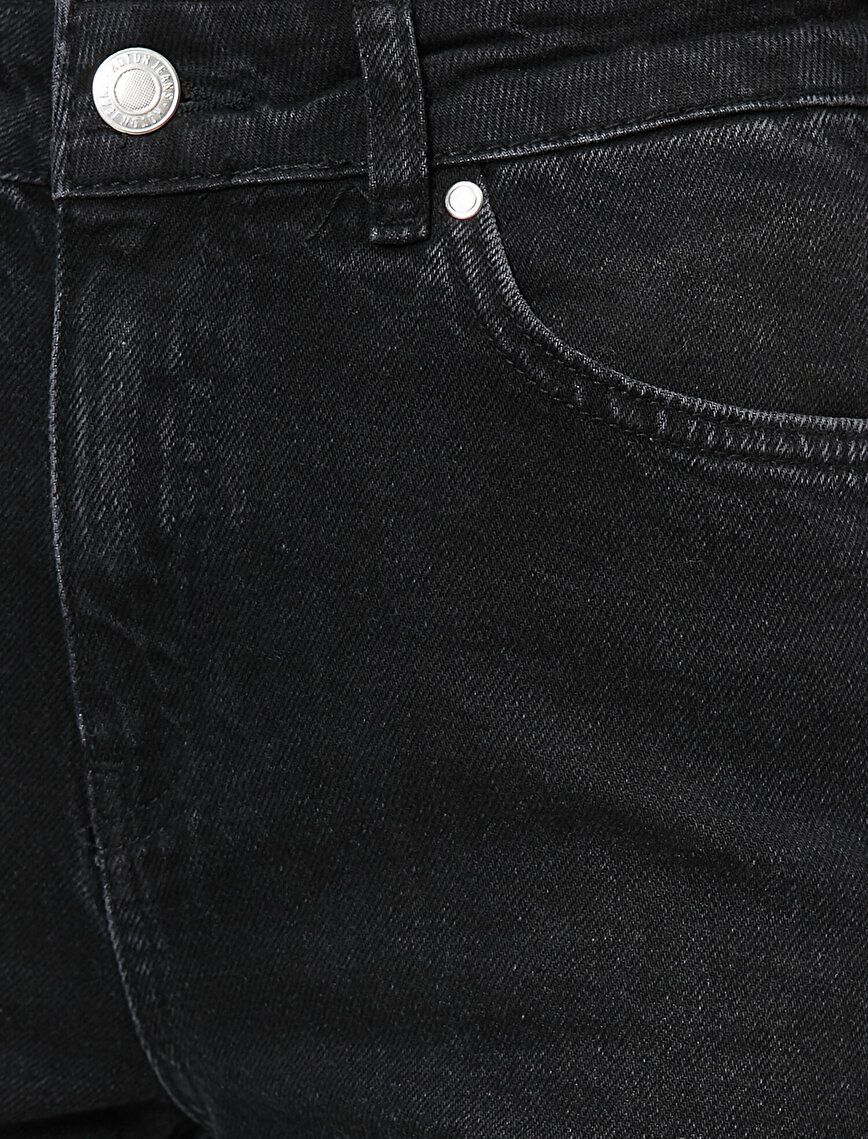 Crop Wide Leg Jean - Yüksek Bel Rahat Kesim Bilek Boy Geniş Paça Pantolon