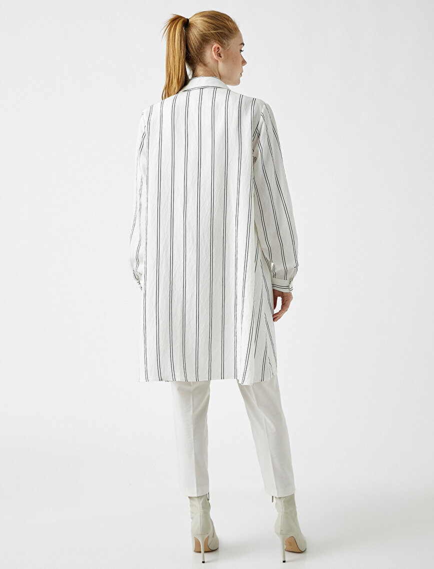 Striped Button Detailed Tunic