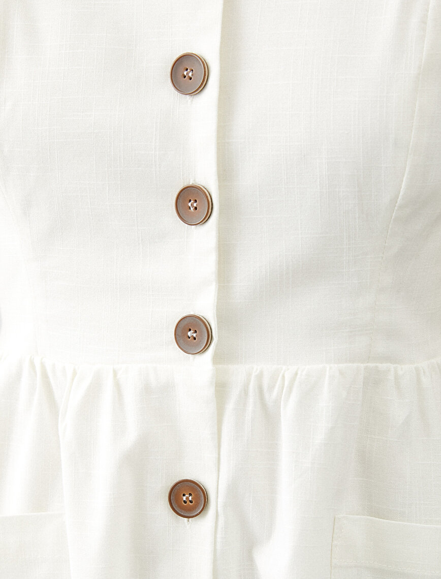 Pocket Button Detailed Strap Dress