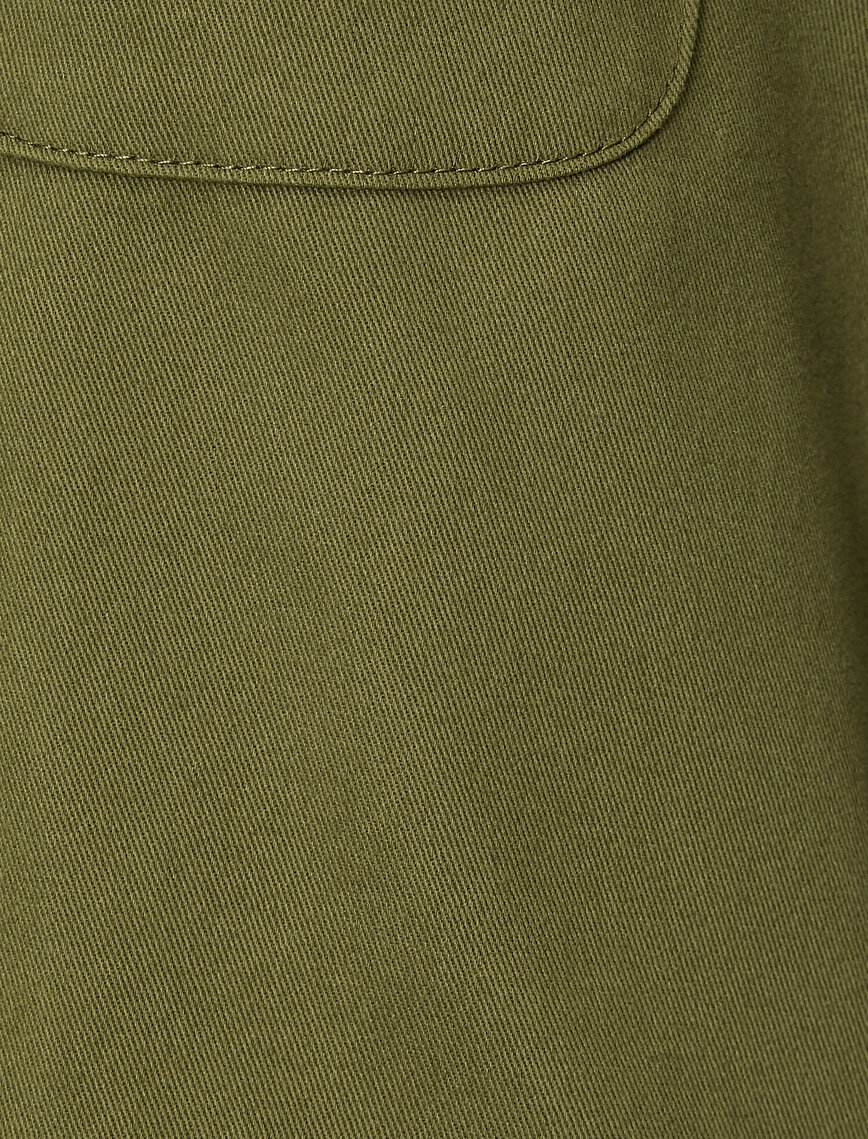 Mandarin Collar Long Sleeve Pocket Detailed Coat