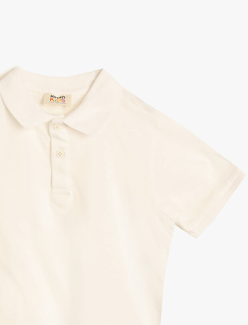 Polo Yaka Pamuklu Düğmeli Kısa Kollu Tişört