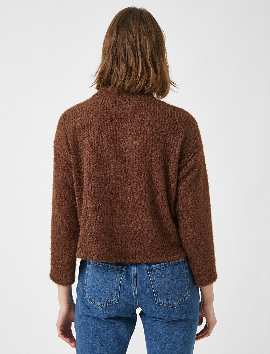 Stand Neck Long Sleeve Sweater