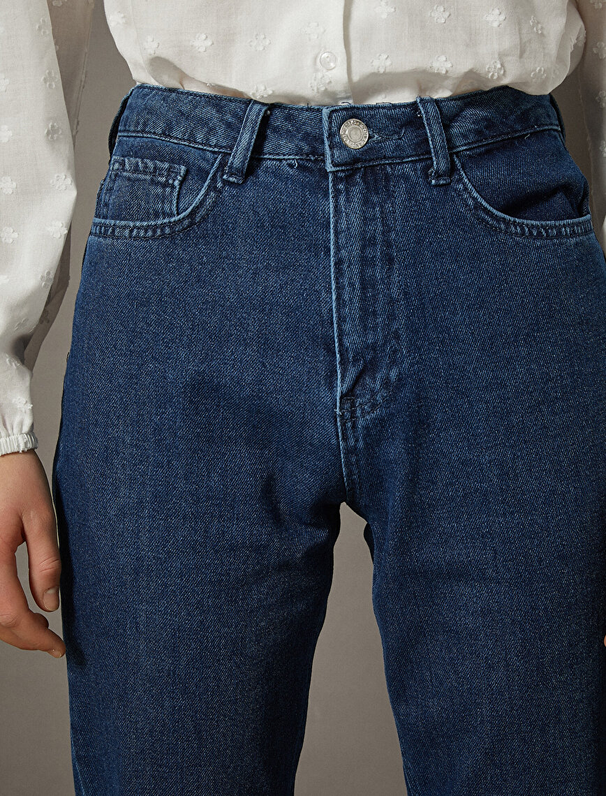 Cotton High Waist Jogger Jeans
