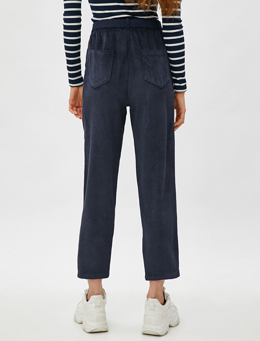 Corduroy Trousers Belted