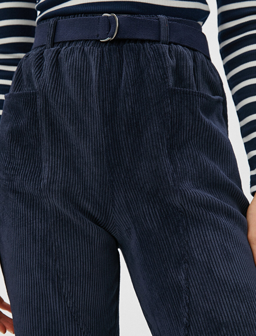 Corduroy Trousers Belted