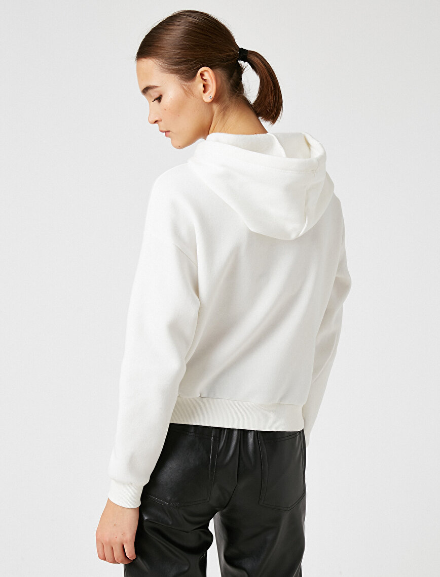 Cotton Hooded Printed Sweatshirt