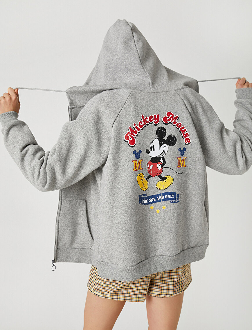 Disney Licensed Printed Hooded Zip Sweatshirt