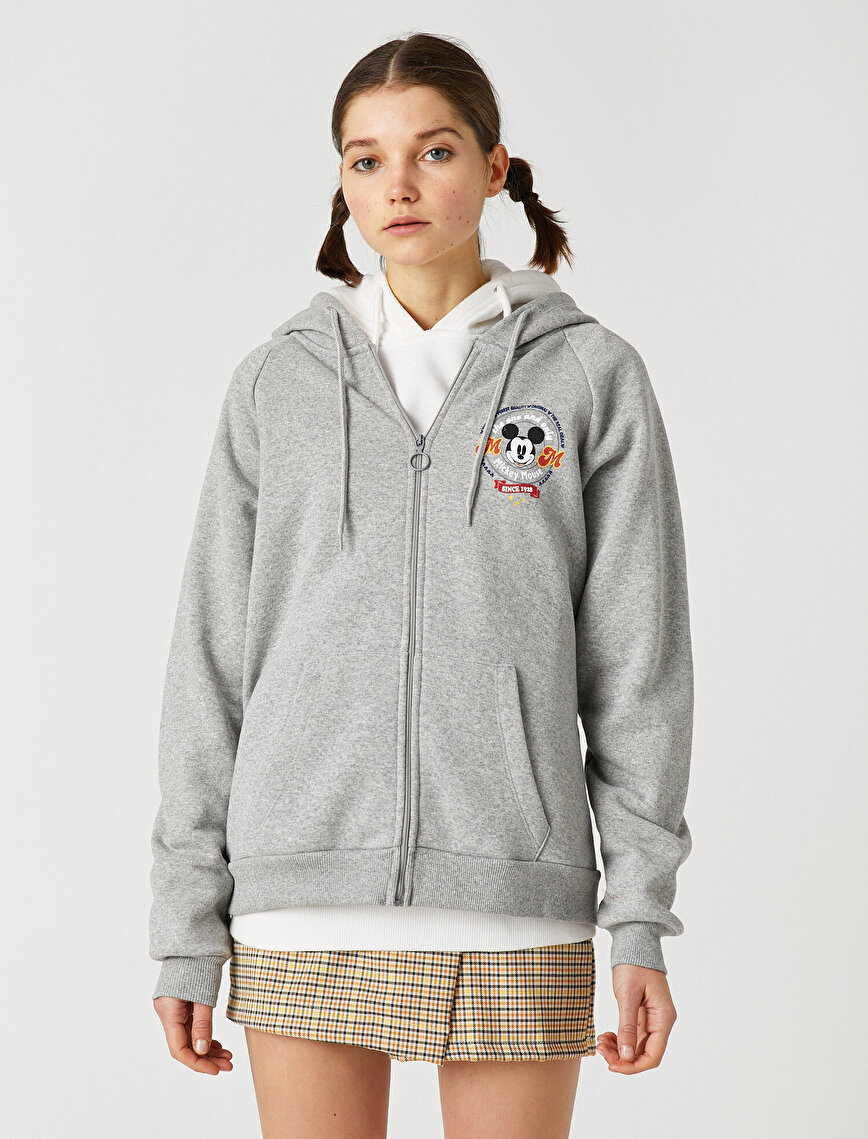 Disney Licensed Printed Hooded Zip Sweatshirt