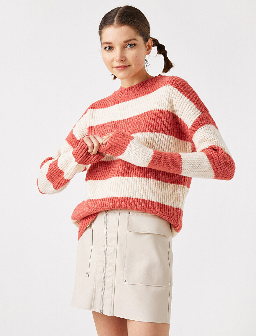 Crew Neck Striped Sweater