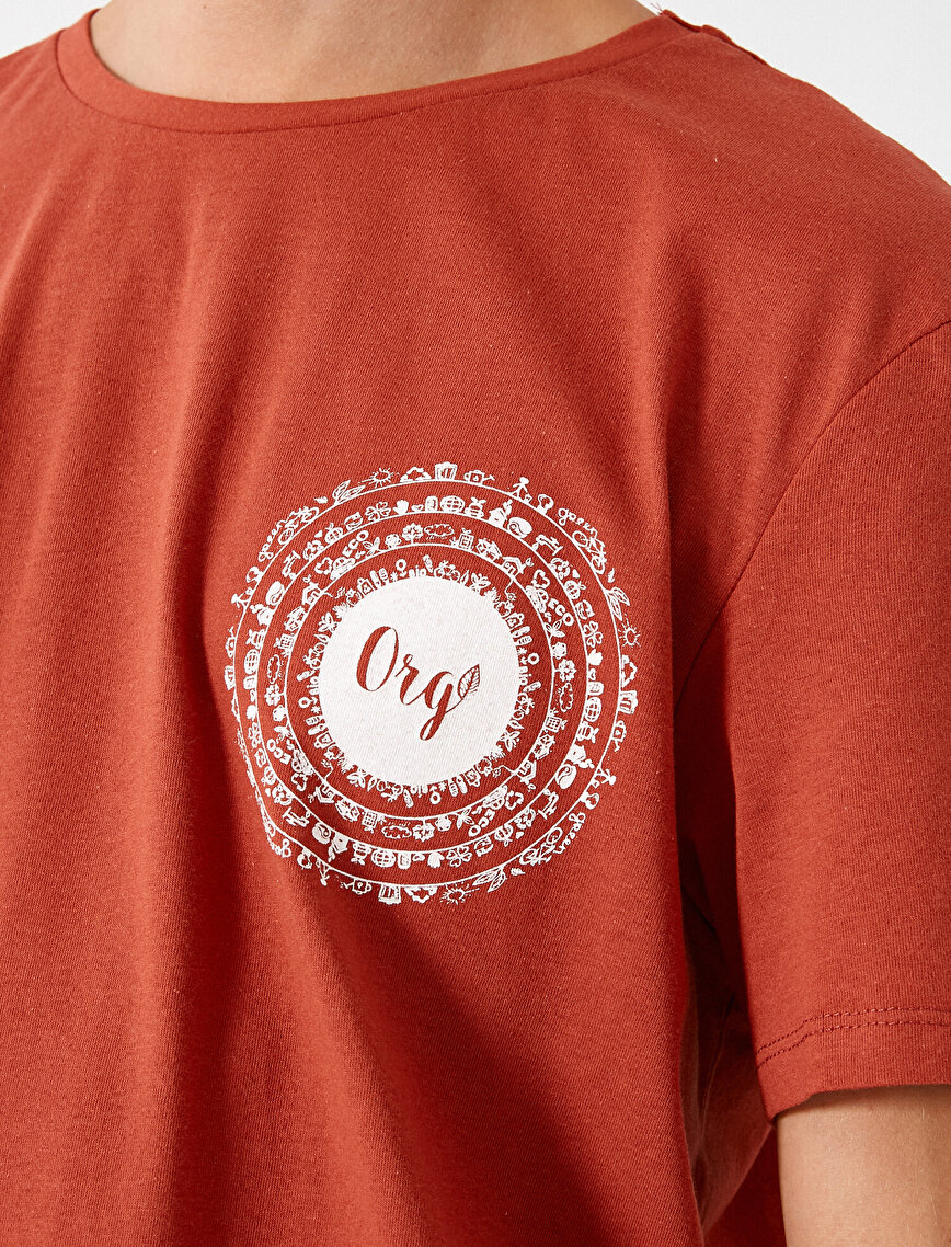 Respect Life | Yaşama Saygı - Cotton Crew Neck Short Sleeve Printed T-Shirt