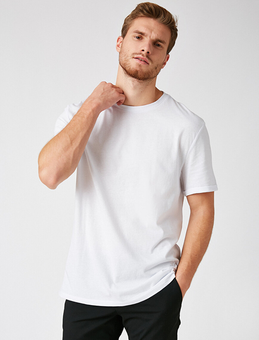 Cotton Crew Neck Short Sleeve Basic T-Shirt