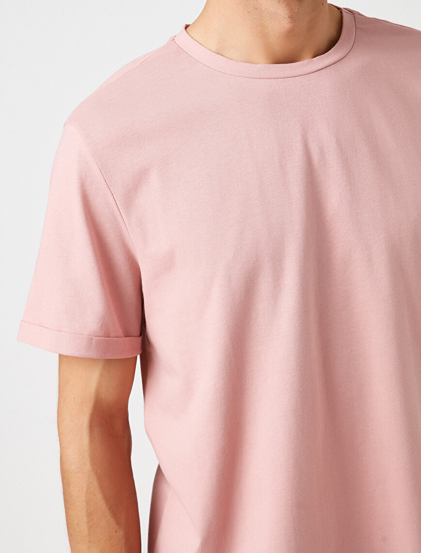 Cotton Crew Neck Short Sleeve Basic T-Shirt