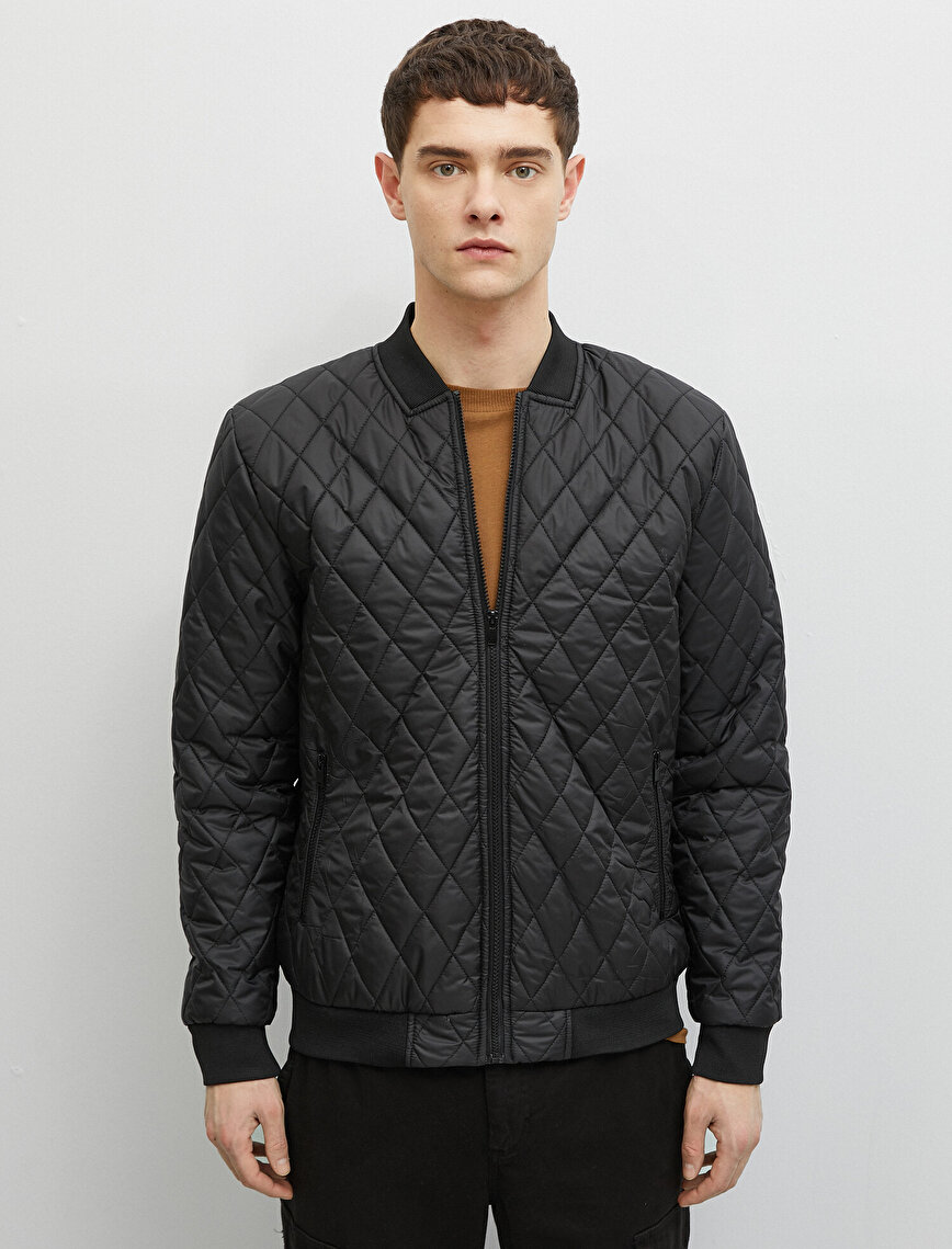 Bomber Jacket Quilted Zipper