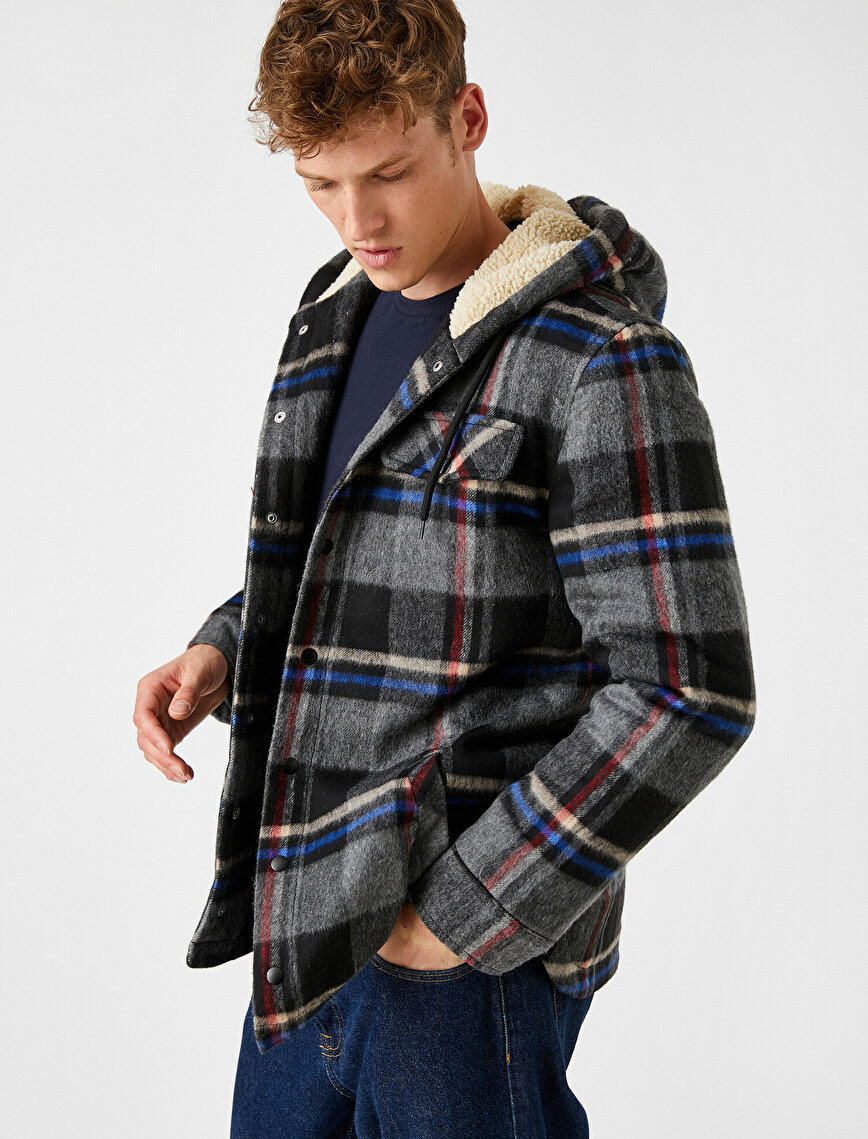 Checked Jacket Hooded