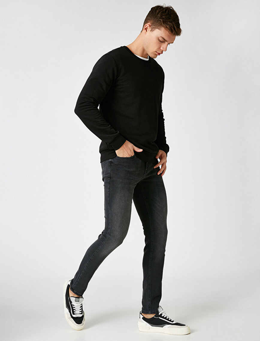 شلوار جین مردانه مشکی skinny  کوتون Koton