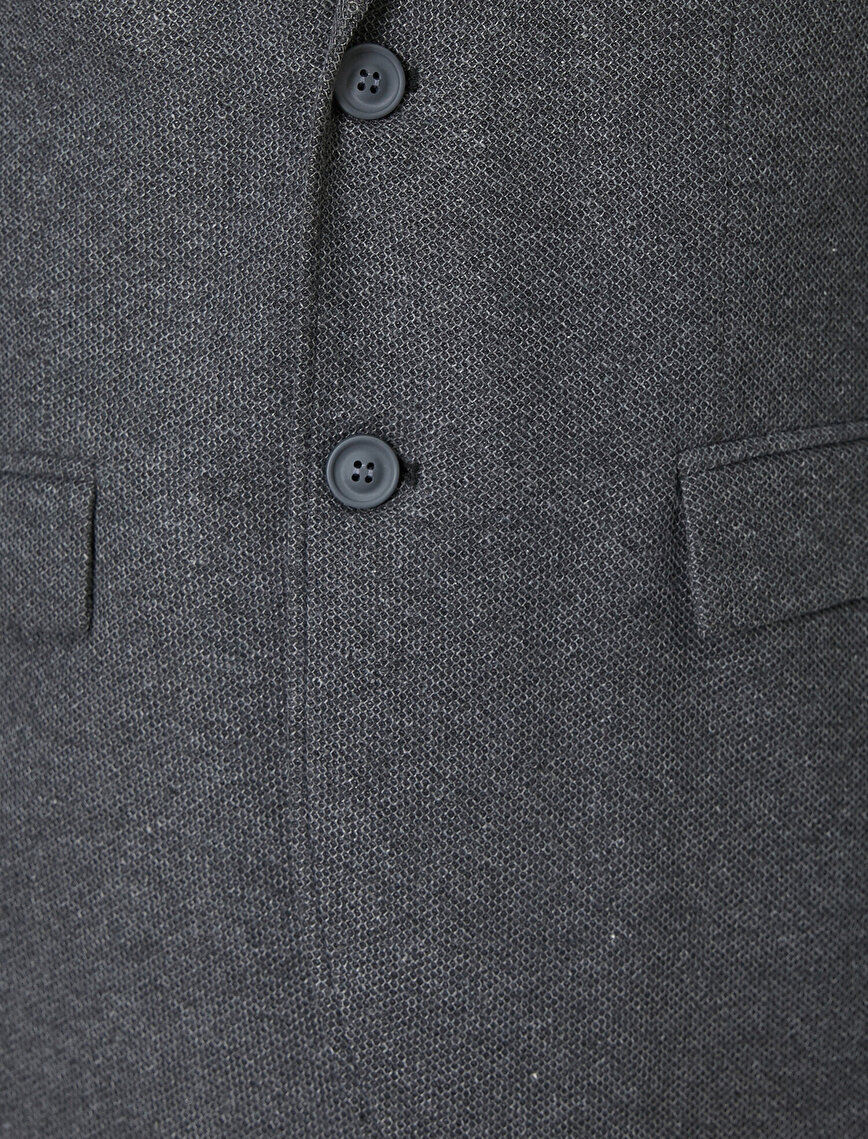 Button Detailed Blazer With Pocket