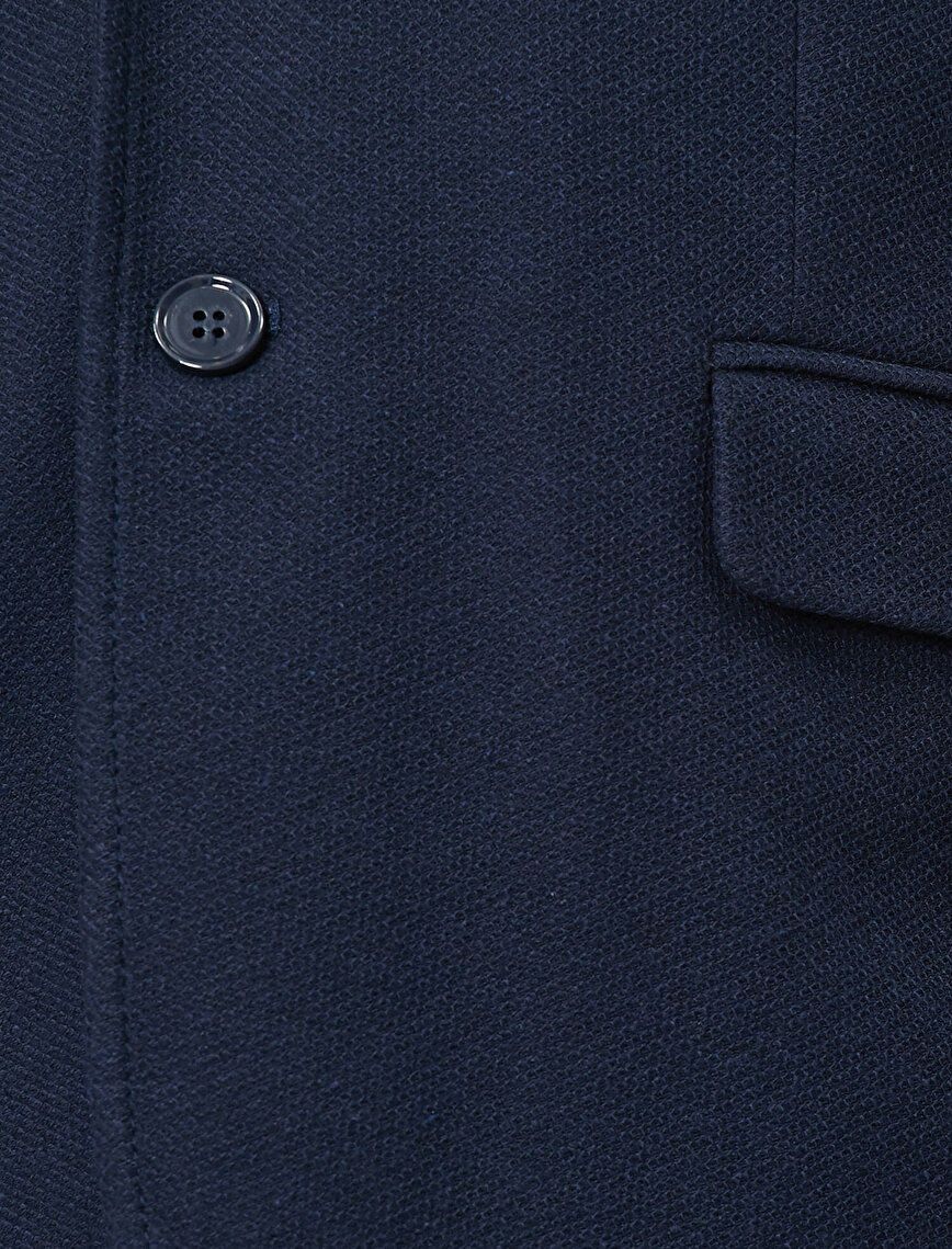 Cep Detaylı Düğmeli Blazer Ceket