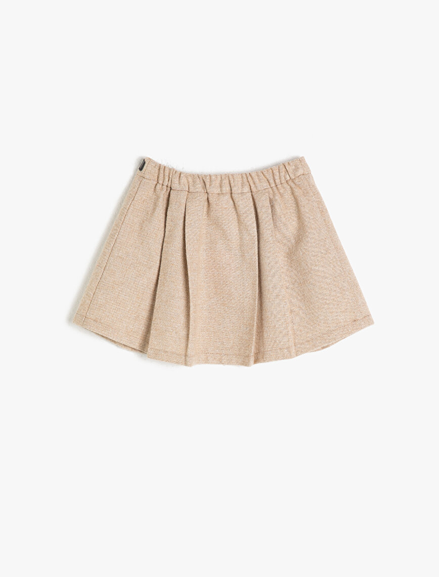 Belt Detailed Medium Rise Pleated Skirts