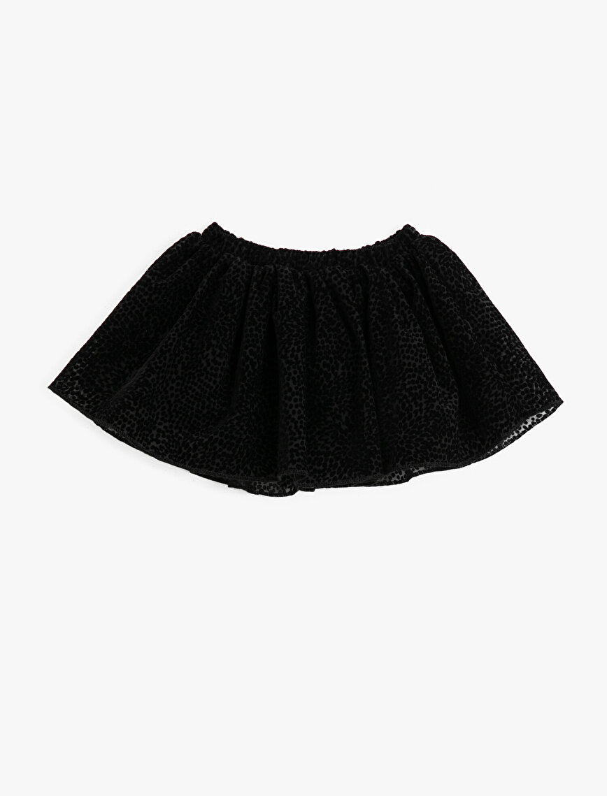 Pleated Tulle Mini Skirt