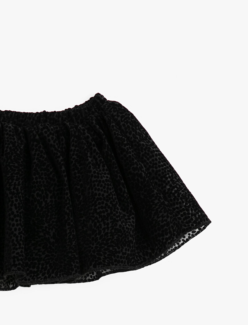 Pleated Tulle Mini Skirt