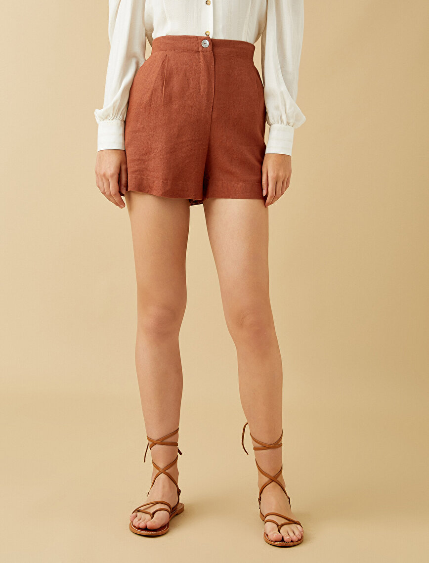 Linen Shorts High Waist
