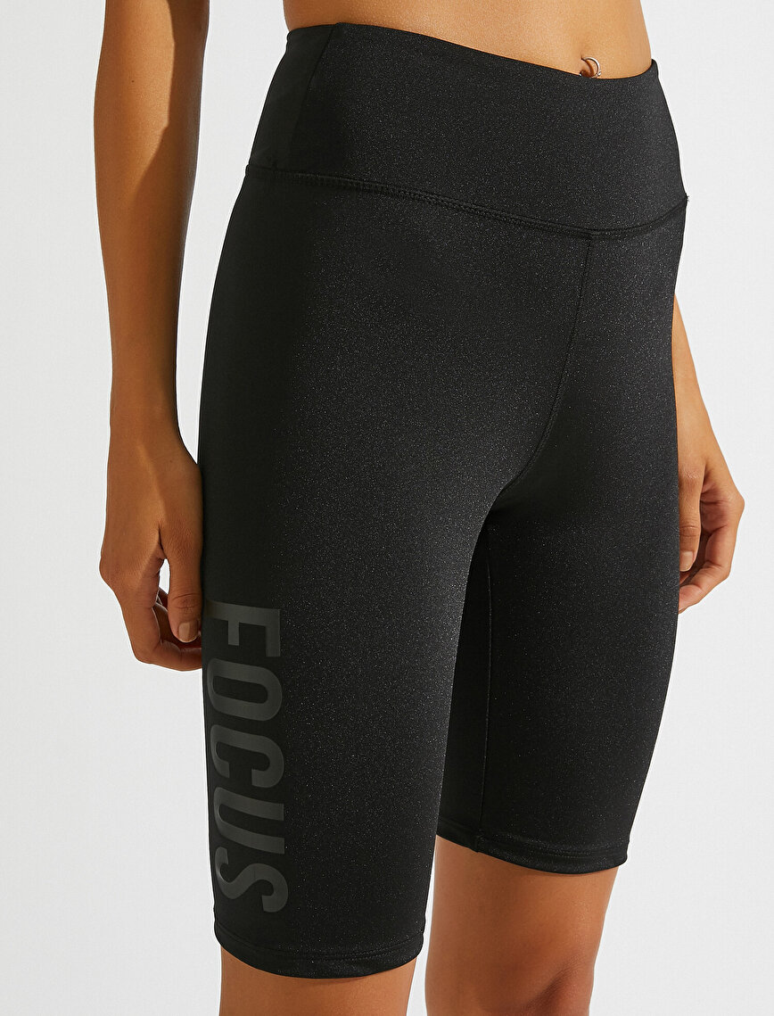 Ebru Şallı Loves Koton - Slogan Biker Shorts
