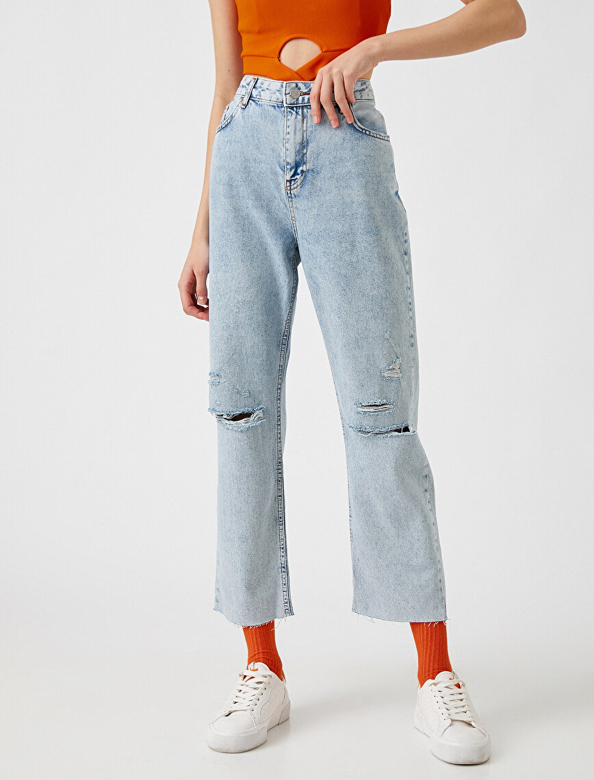 100% Cotton High Waist Eve Slim Jeans