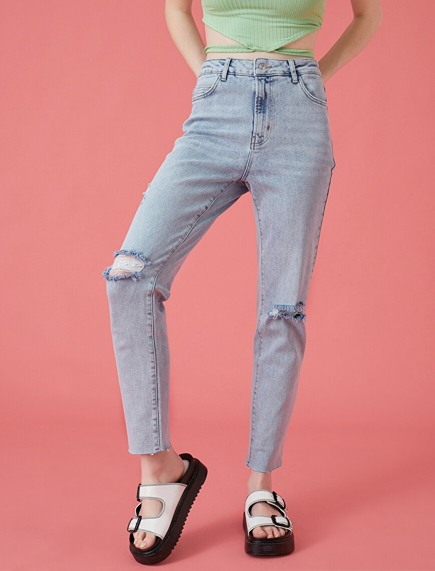 Yüksek Bel Dar Kesim Kot Pantolon - Slim Fit Jean