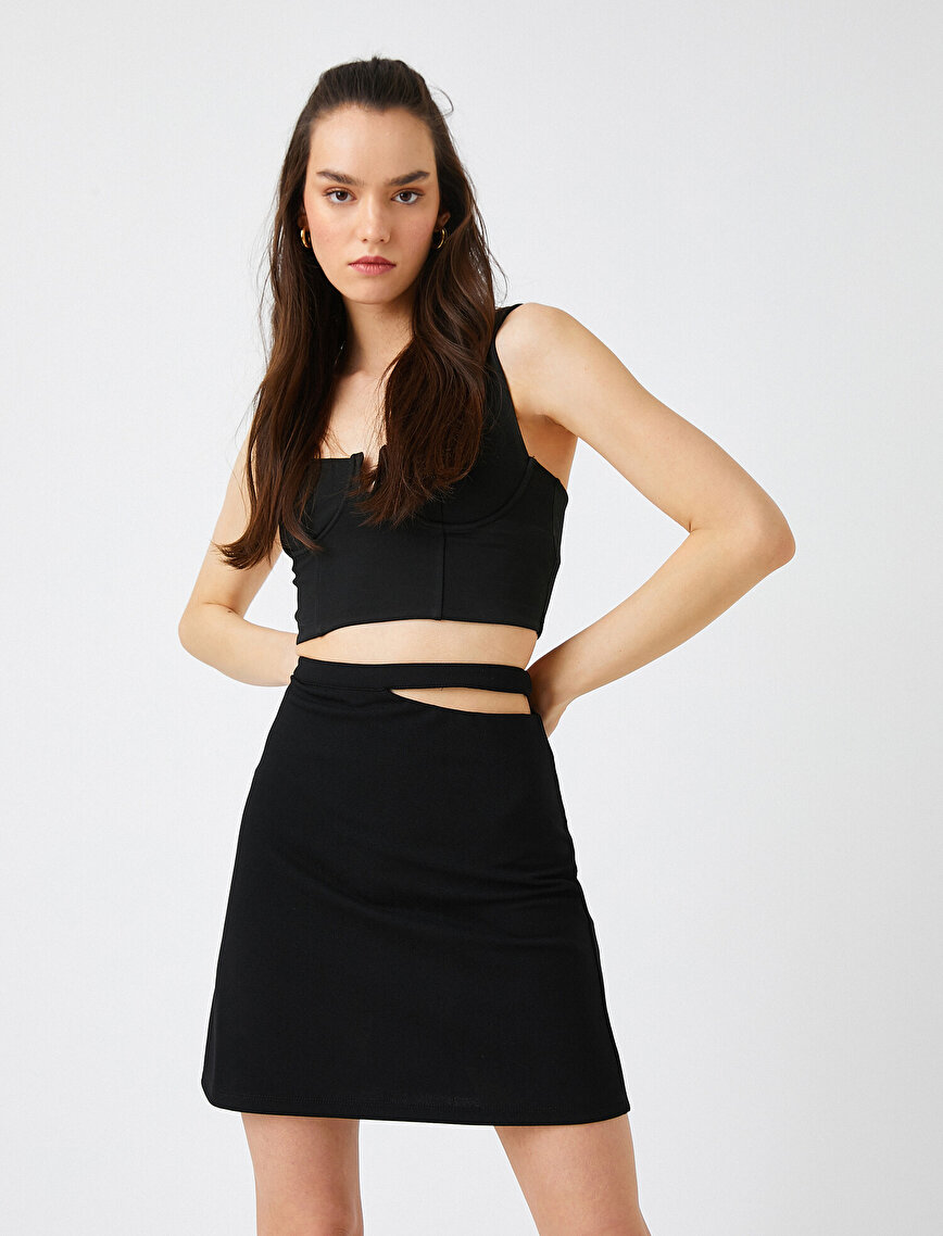 High-Rise Skirt Mini with Cut-out Detail