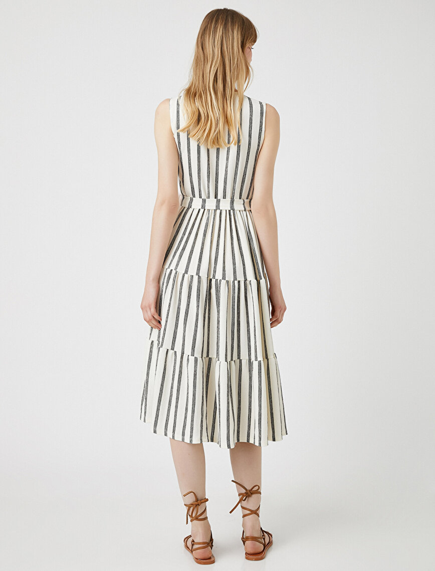 Striped Dress Belted