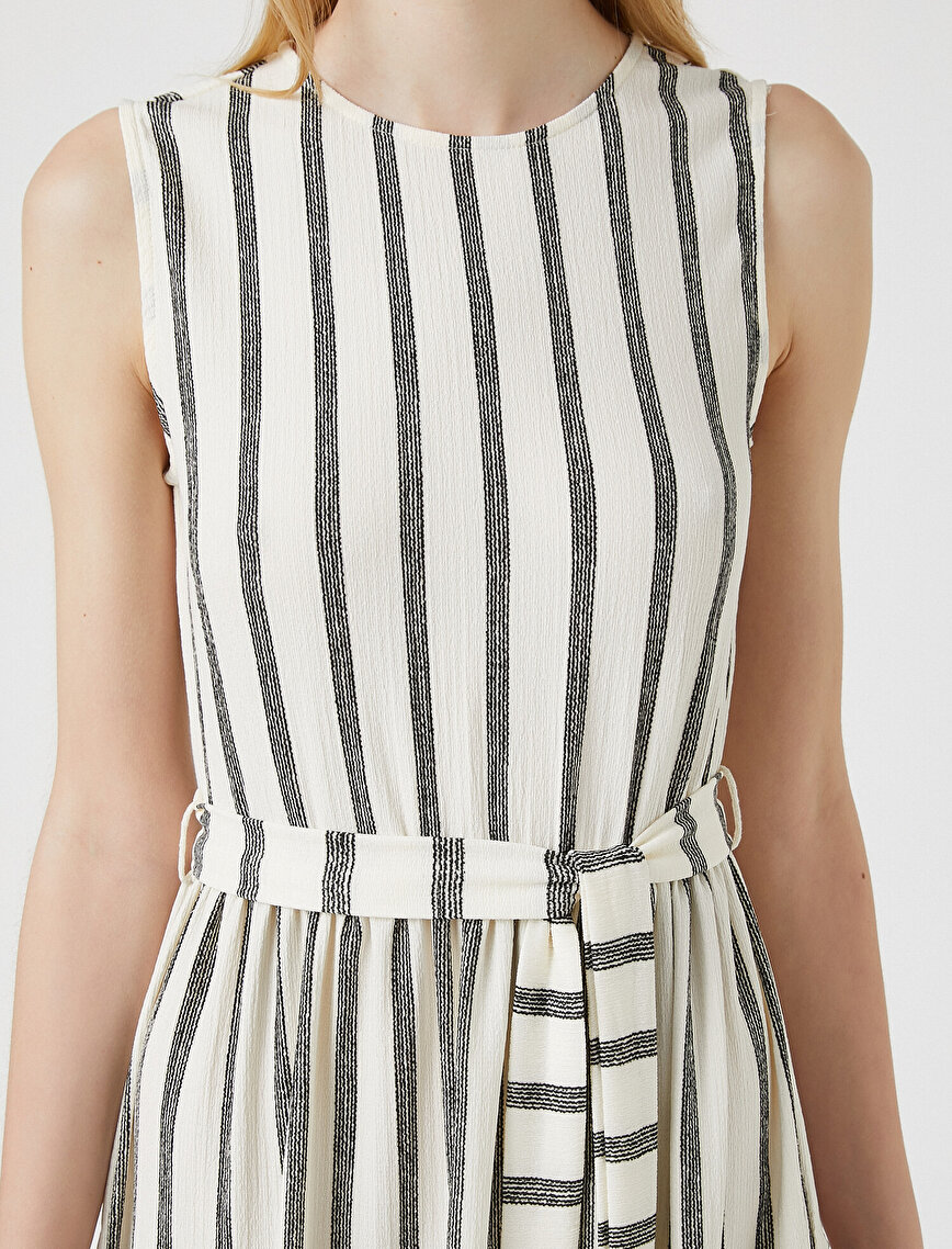 Striped Dress Belted