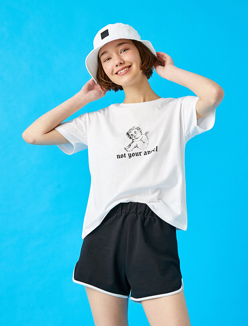 Letter Printed T-Shirt Cotton