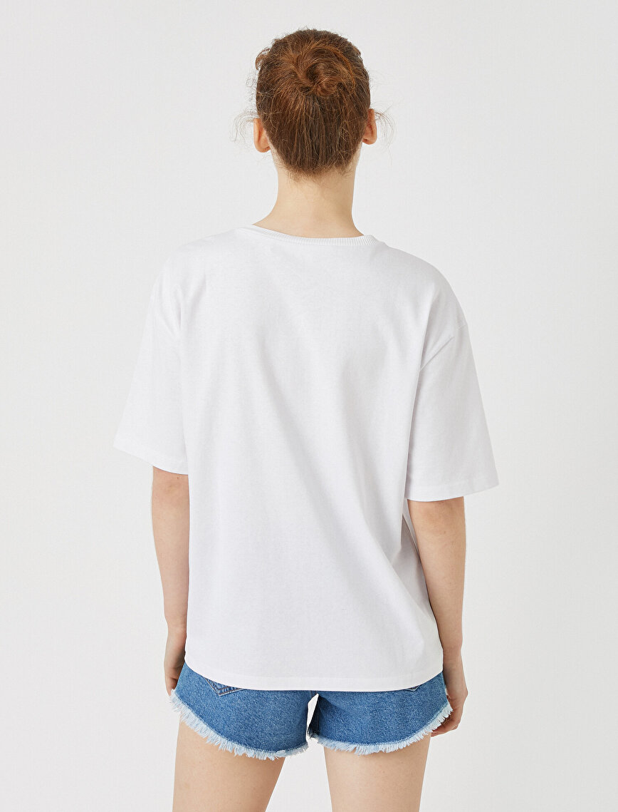 Cotton T-Shirt Neck Detailed
