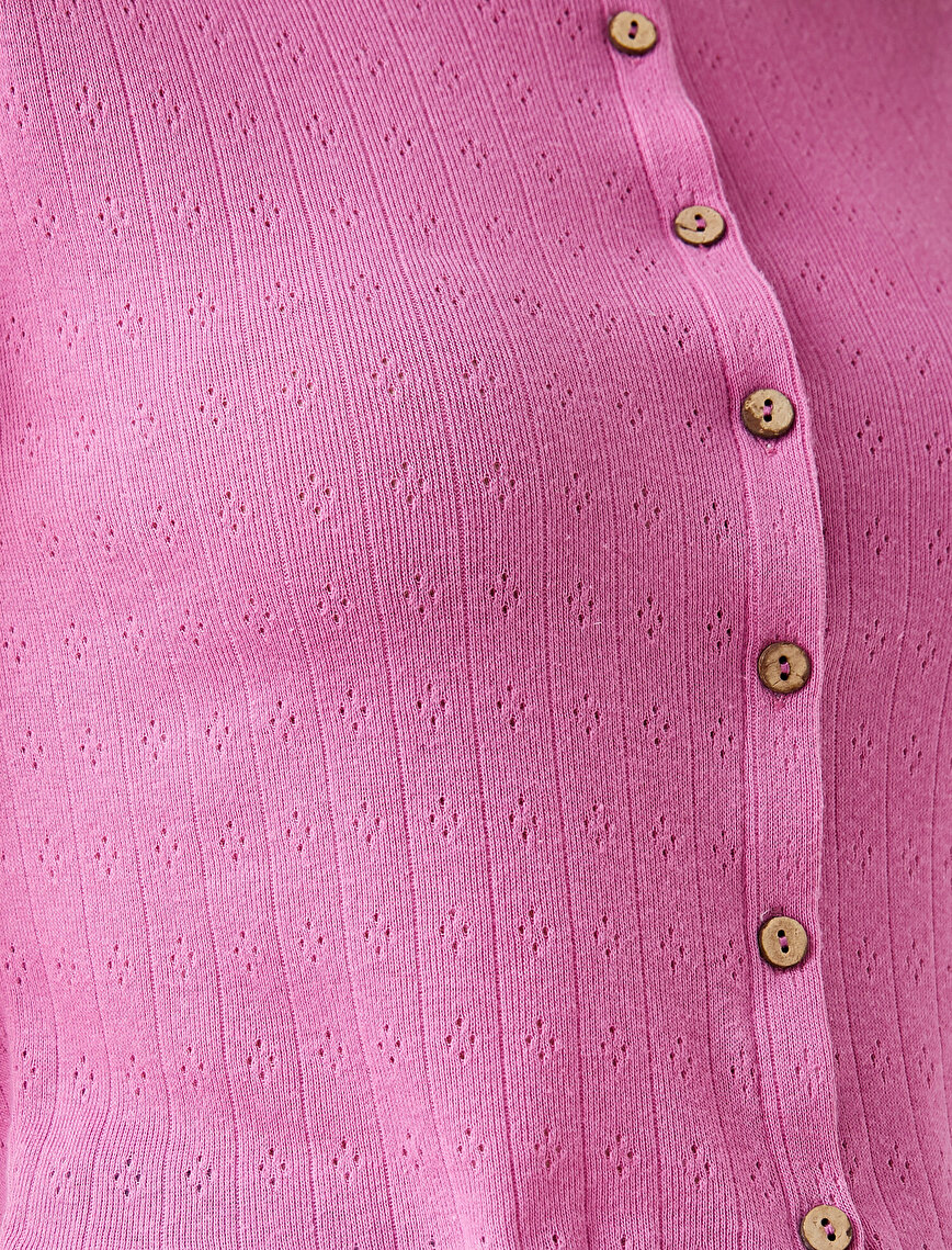 Button Detailed T-Shirt Cotton